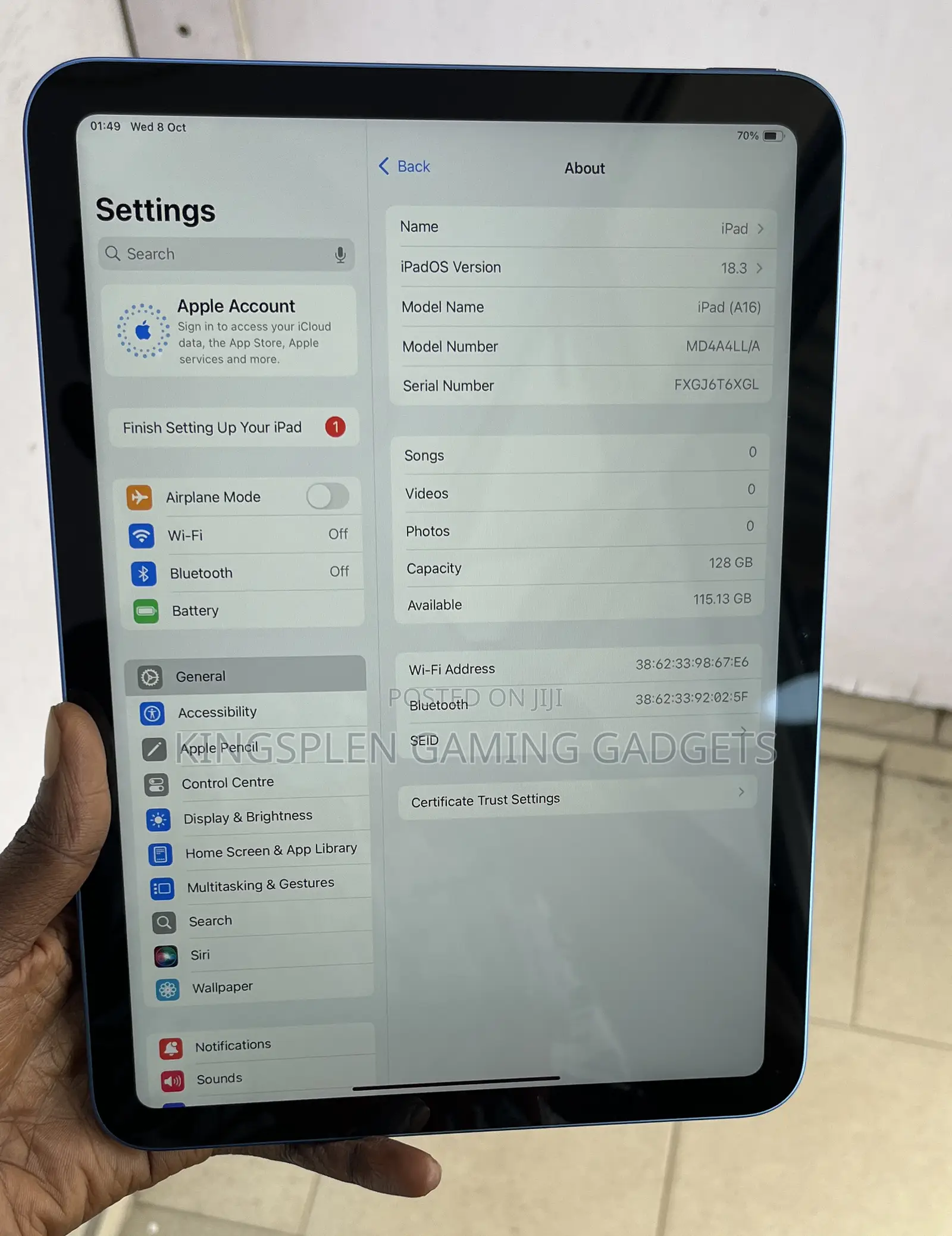 Apple iPad (2022) 128 GB Blue