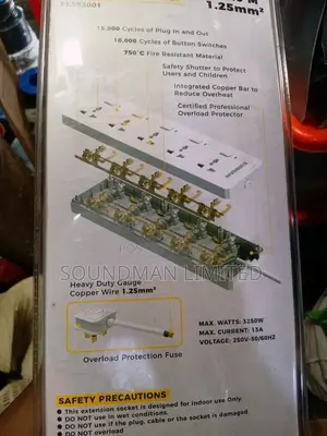 Original Firman Extension Socket (Heavy Duty) 5 Way Surge Protector