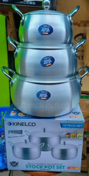 3 Pieces Aluminum Stock Pot