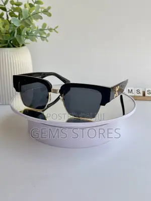 Luxury Off-White Clubmaster Style Sunglass - Black Gold Finish