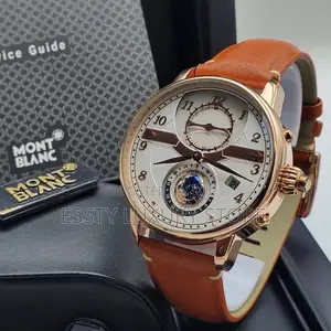 High Quality Luxury Mont Blanc Leather Wristwatch
