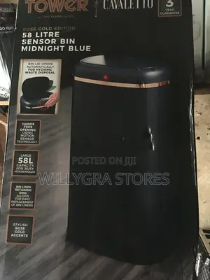 Tower 58l Square Sensor Bin - Blue