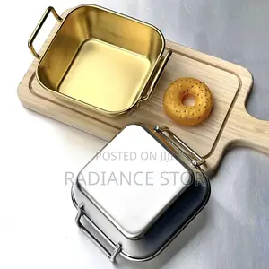 1pc Stainless Steel Square Small Chops Plate Gold