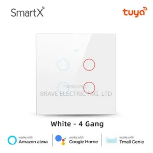 Tuya Wifi + Rf 4 Gang Smart Switch Black