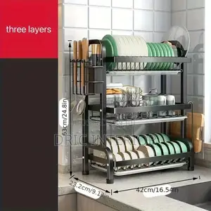 3 Tier Stainless Steel Dish Rack