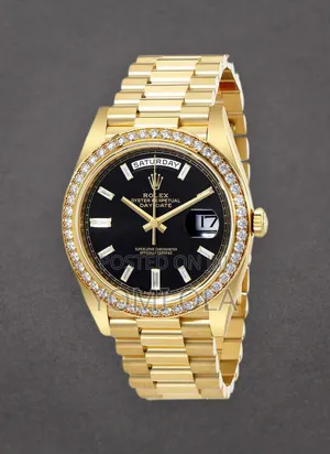 Rolex Oyster Perpetual Day-Date Black Dial Ice Watch