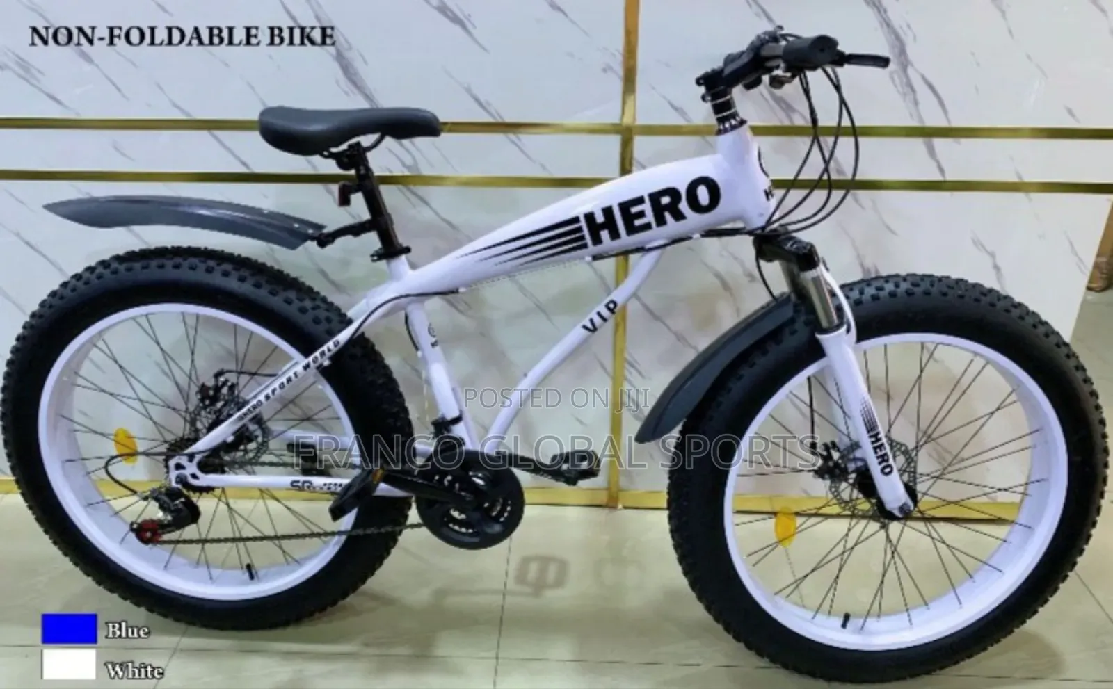 Hero Non-Foldable Fat Tyre White Mountain Bicycle