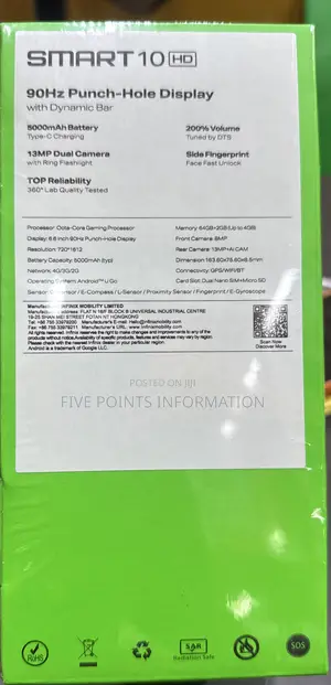 New Infinix Smart 10 HD 64 GB Green