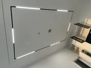 Pop Ceiling With Lighting and Wall Design