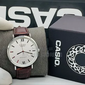 High Quality Casio Quartz Movement Water Resistant Leather Watch