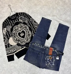 Premium Luxury Dolce Gabbana Combo Sweat Tops, Sizes M-3xl Jeans