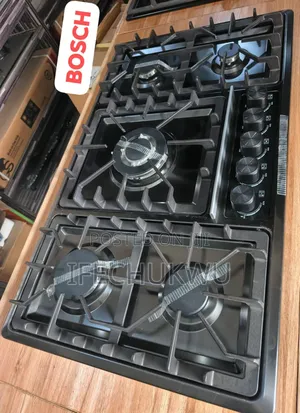 Original German Bosch 5 Burners 90m Inbuilt Stainless Black Gas Cooker
