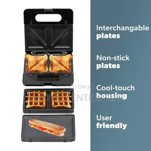 Daewoo 3-in-1 Snack Maker, Sandwich, Waffle Panini Press