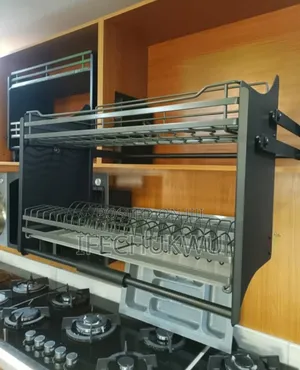 Original High Quality Kitchen 90cm Cabinet Grey Pull Down Plate Rack