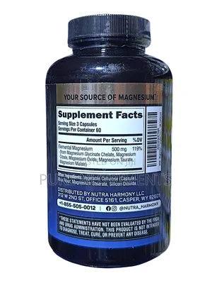 Magnesium Complex 500mg (Glycinate, Citrate, Oxide, Malate, Taurate)