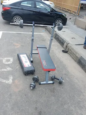 Neo Sports Weight Lifting Bench Press With 50kg Barbell Dumbbell Set