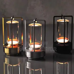 1pc Rechargeable Luxury Crystal Lantern Mood Light Table Lamp