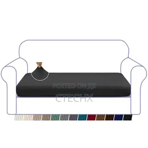 High Stretch Sofa Seat Cushion Cover. 3 Seater, Black