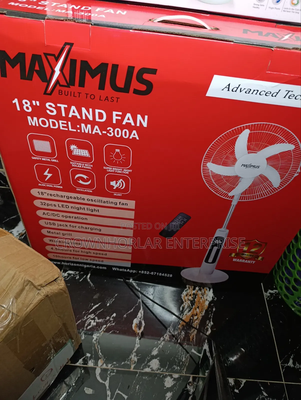 Maximus Rechargeable Fan