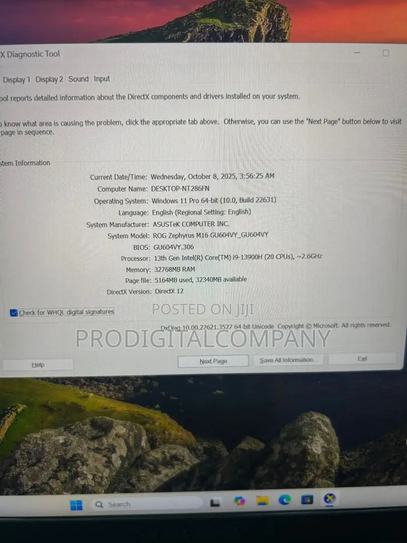 Laptop Asus ROG Zephyrus M16 GU603HR 32GB Intel Core i9 SSD 2T