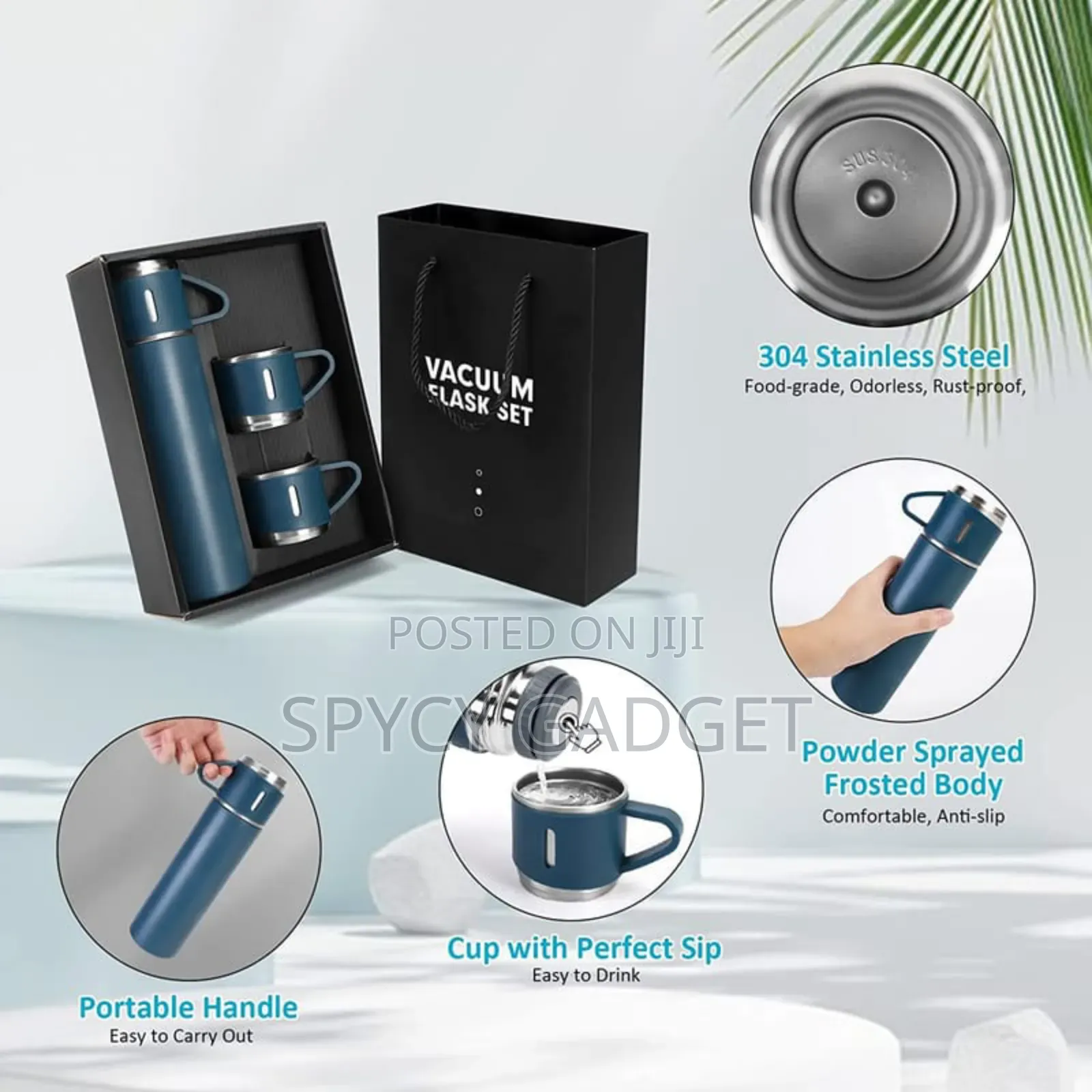 Vacuum Flask With 2 Cups Gift Set