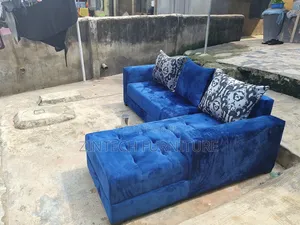 Exquisite Blue Color L Shape Sofas Blue