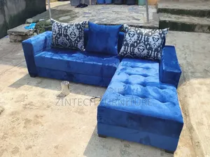 Exquisite Blue Color L Shape Sofas Blue