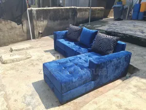 Blue Color L Shape Chair