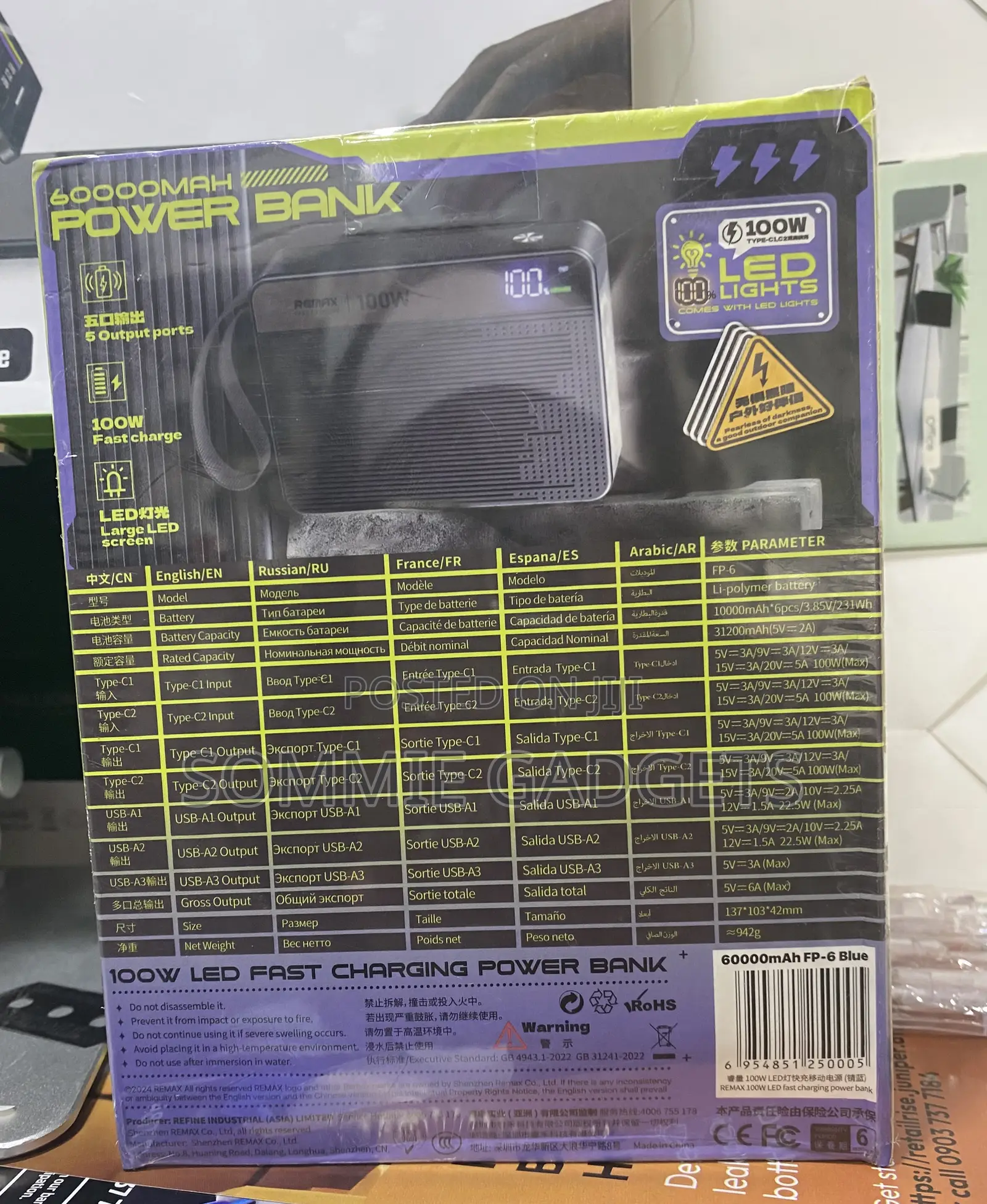 Remax Laptop Power Bank 100w / 60000mah