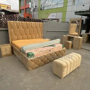 Strong Bedframe Unique 6 by 6 Wooden HDF Bedframe Complete Set