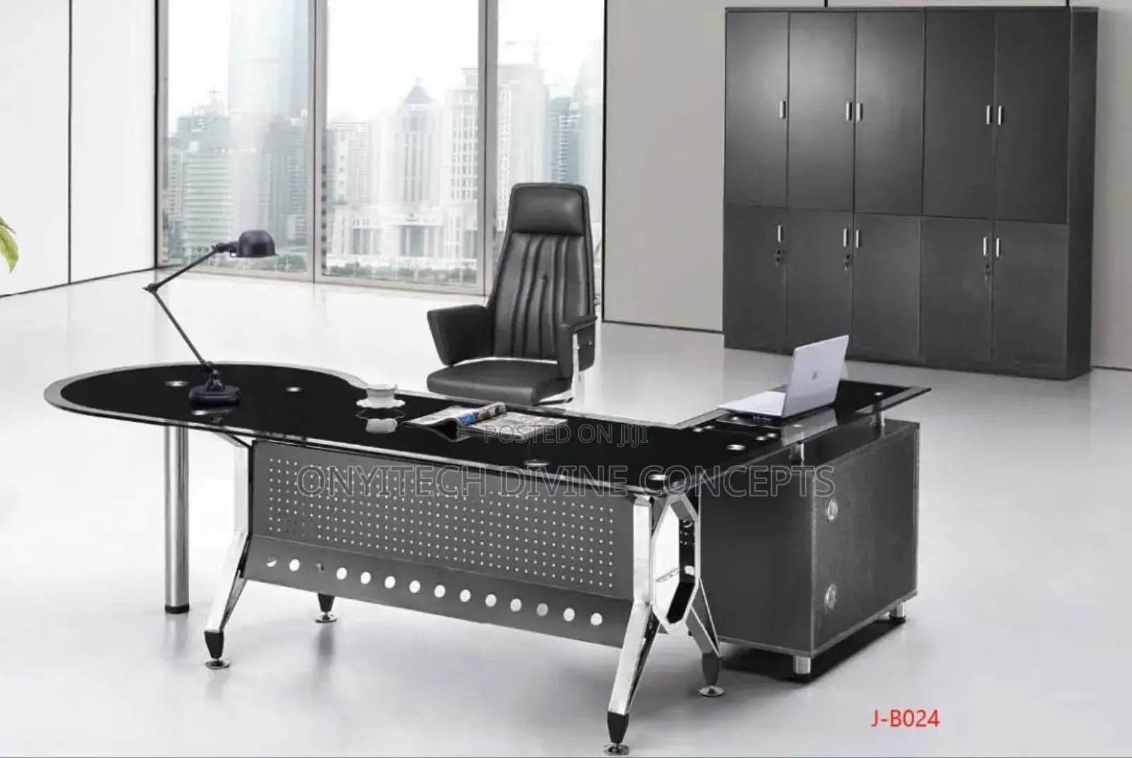 Office Executive Glass Table L Shape Tempard