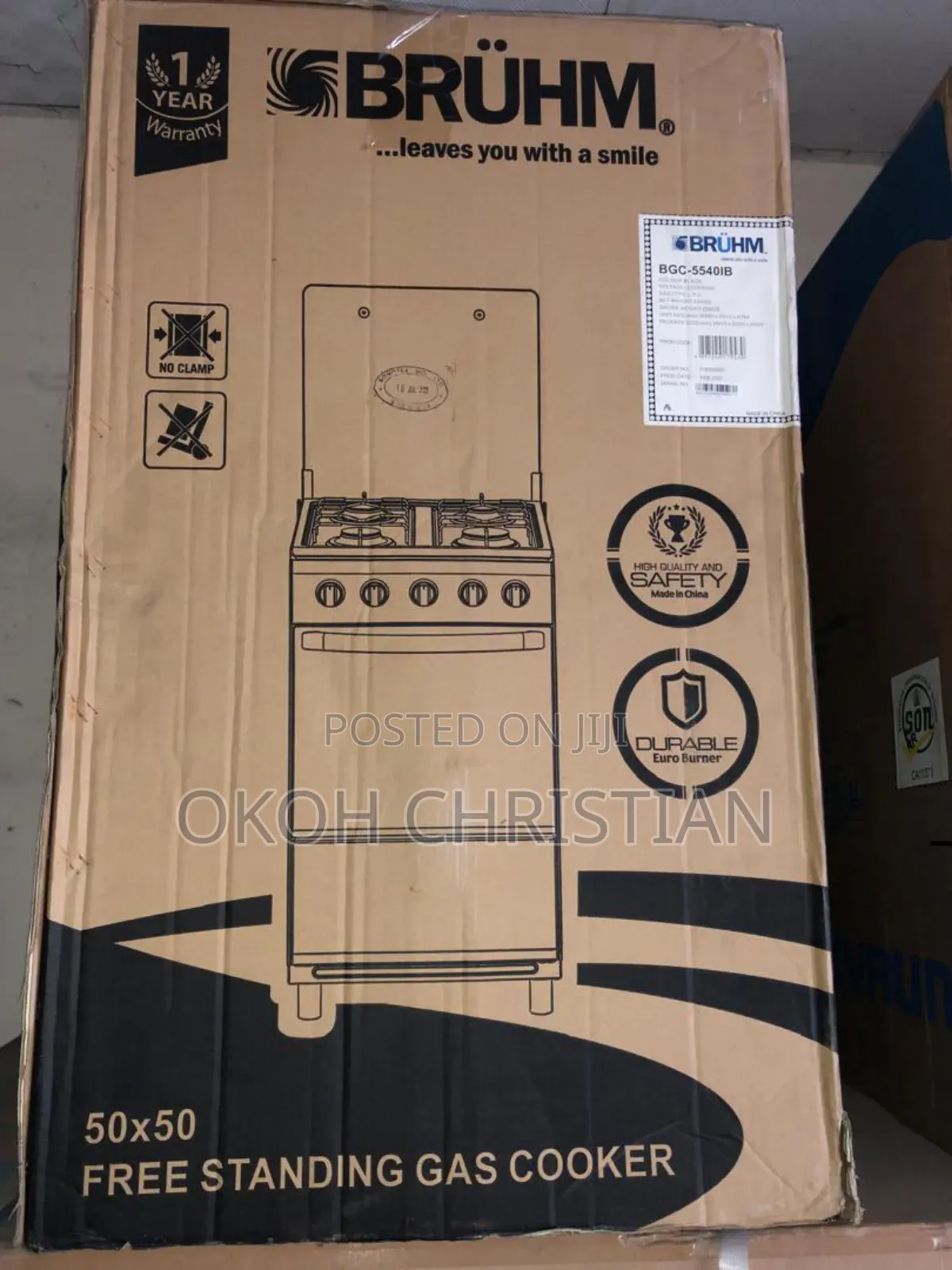 Bruhm Standing Gas Cooker