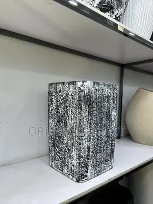 Black White Rough Square Merlot Granite Planter | Modern Flower Pot
