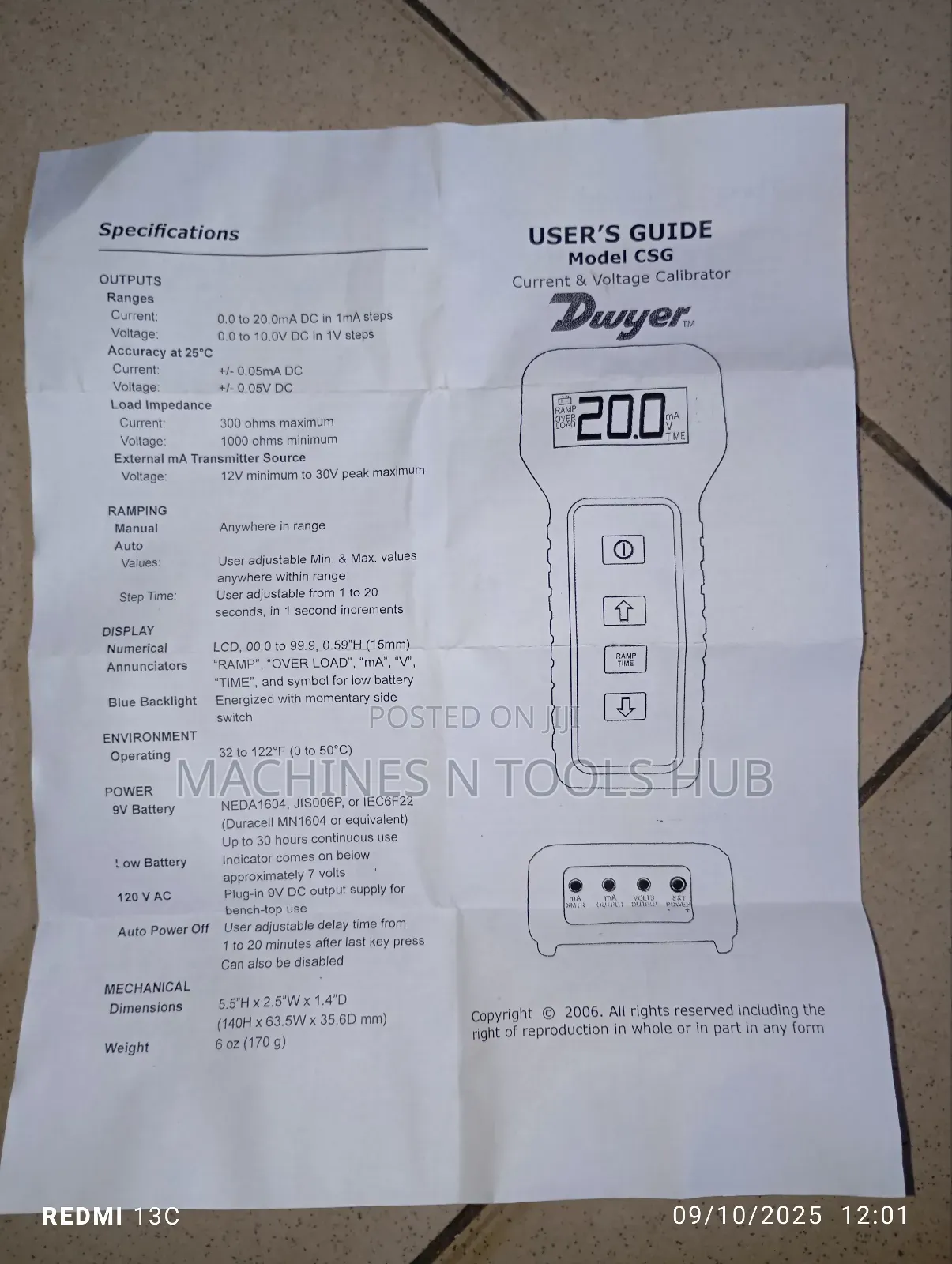 Dwyer Csg Current/Voltage Signal Generator