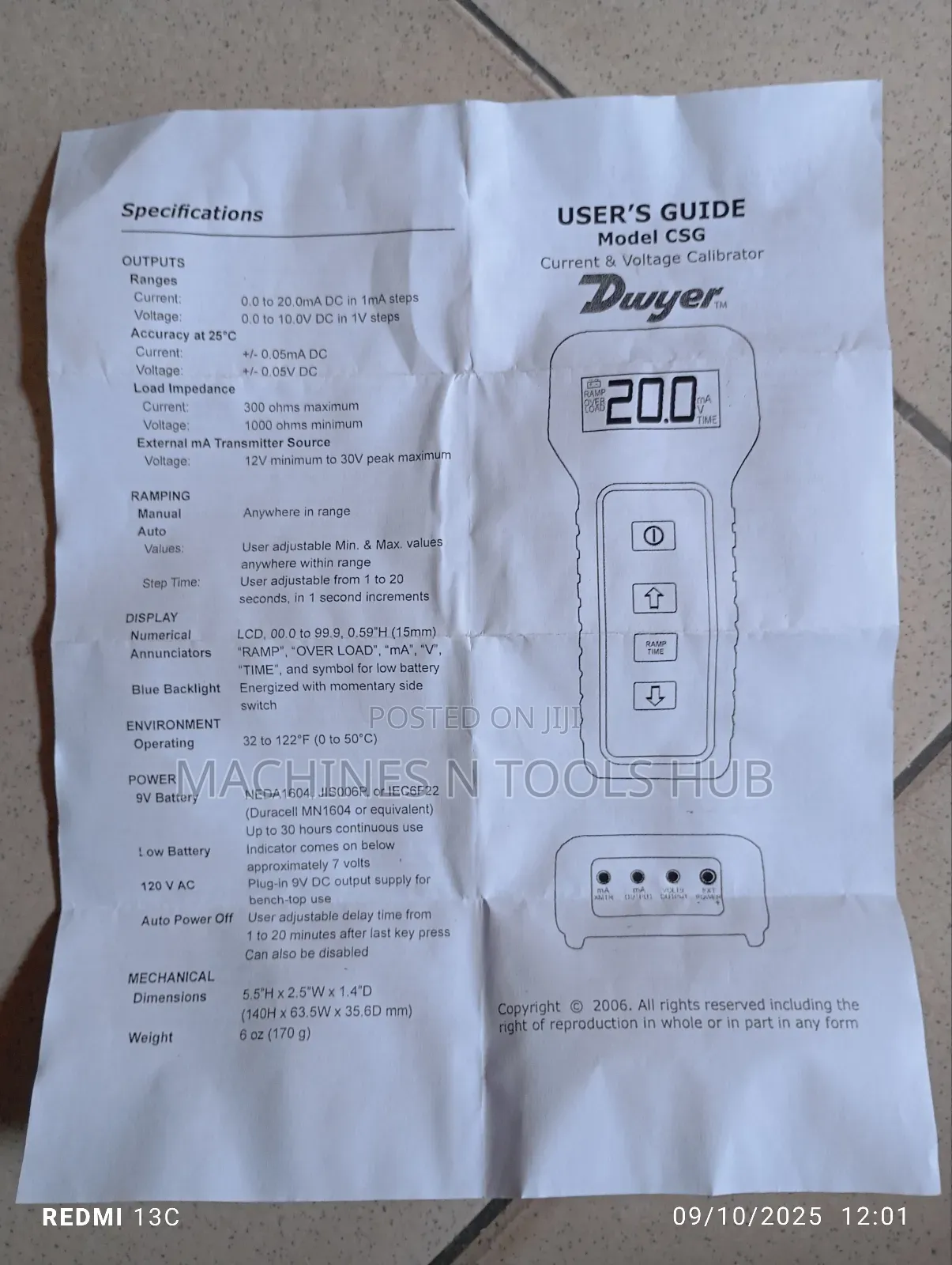 Dwyer Csg Current/Voltage Signal Generator