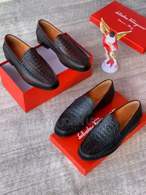 Ferragamo Genuine Leather Men Shoe