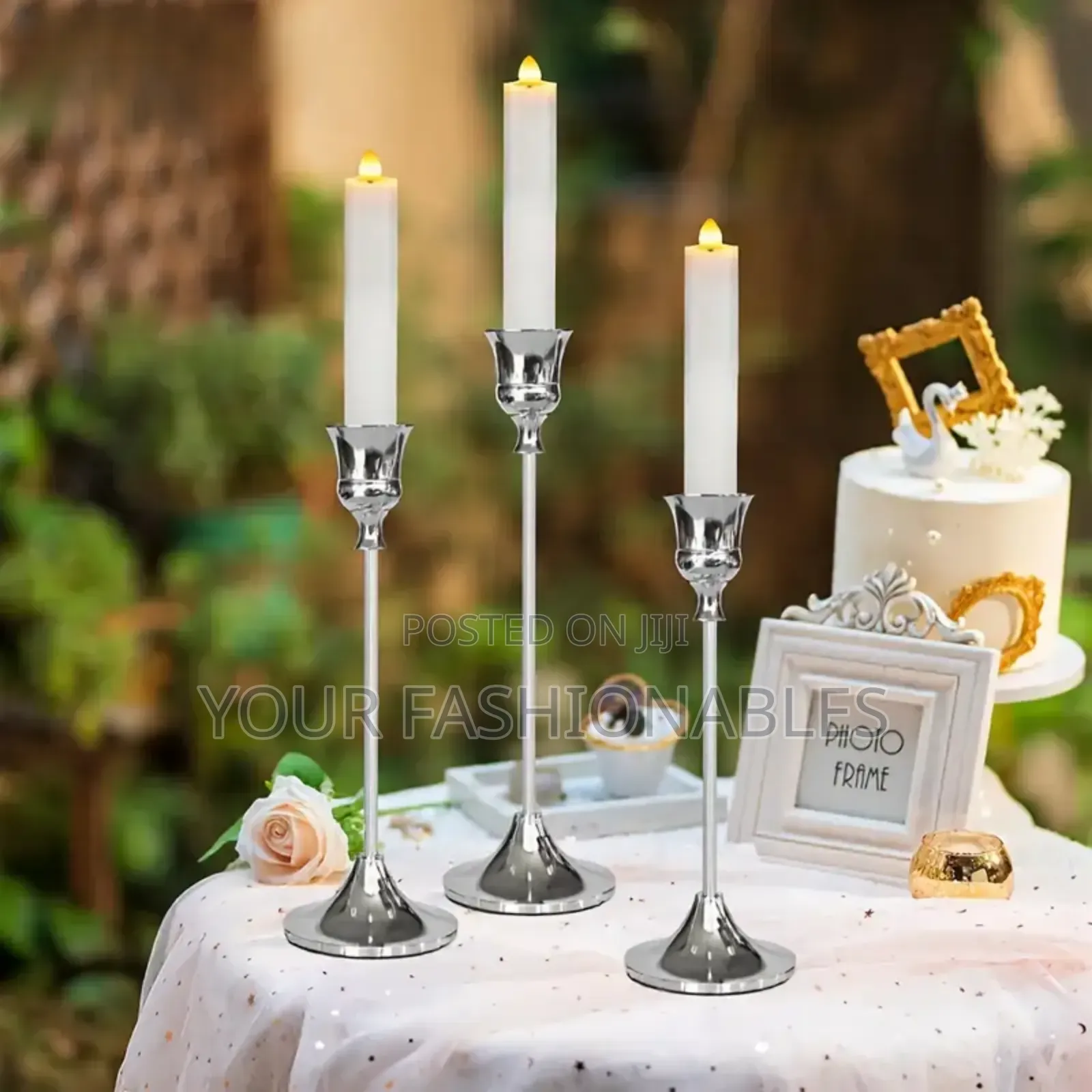Vintage Silver Candle Set ( 3pcs)