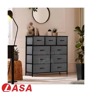 9-tier Dark Grey Fabric Cabinet