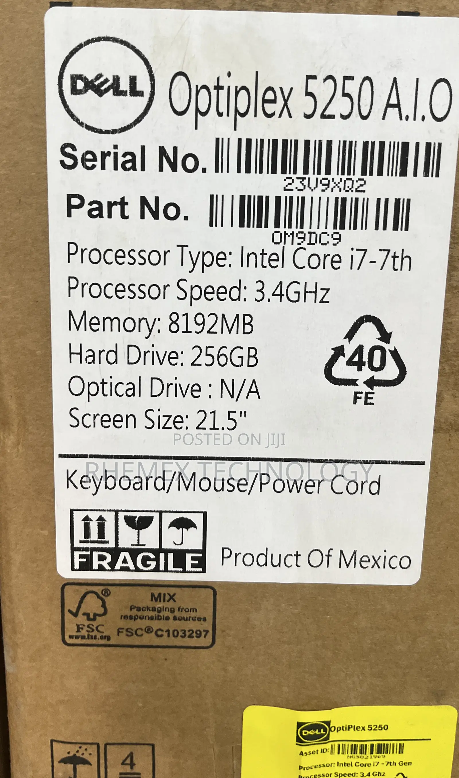 New Desktop Computer Dell OptiPlex 5250 8GB Intel Core I7 SSD 256GB