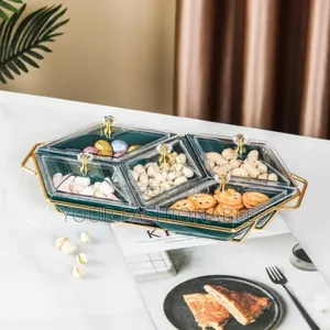 Luxury Ceramic Prismatic Serving Tray ( 5 PCS Compartment) Snacks Bowl