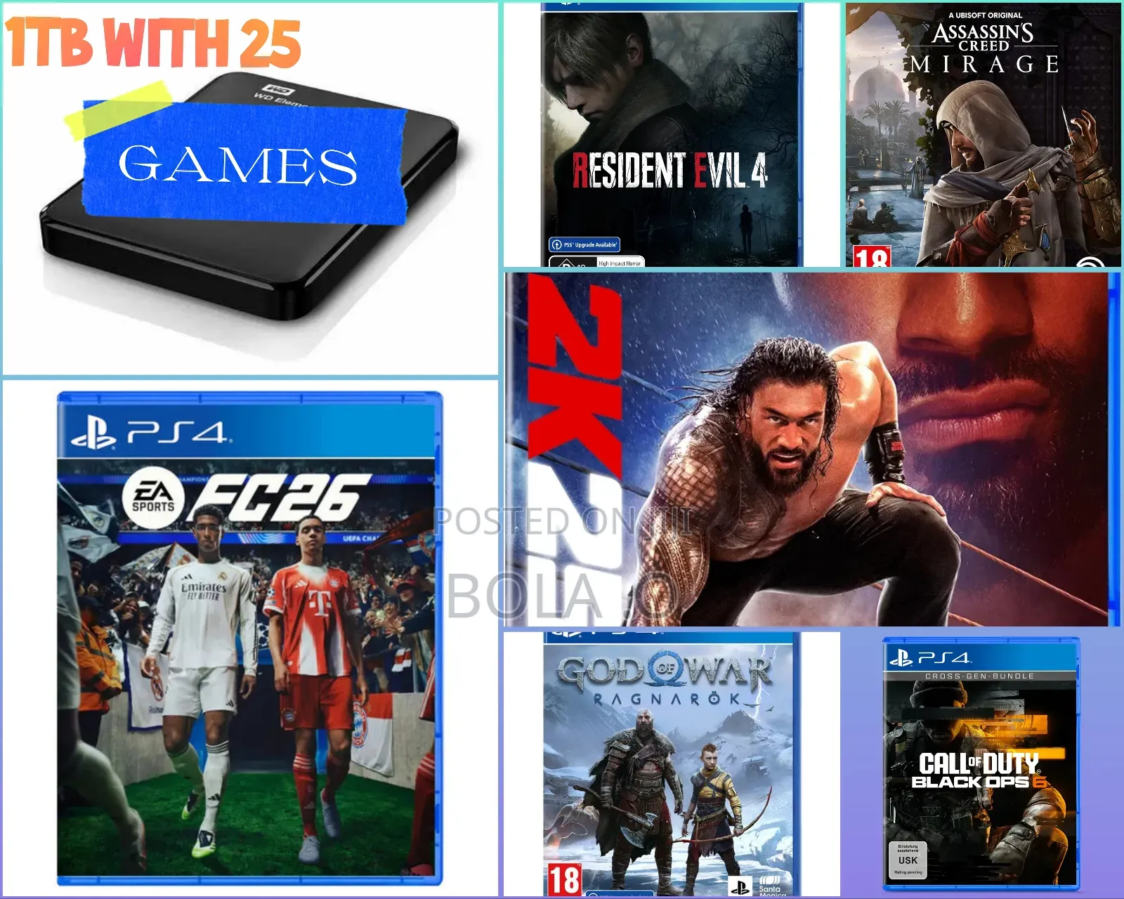 22 Ps4 PKG Game Including Fc 26,Hogwarts Legacy for Hack Ps4