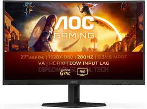 Aoc C27g4zxed 27 Inch Fhd, 280hz, 0.3ms, Curved Gaming Monitor