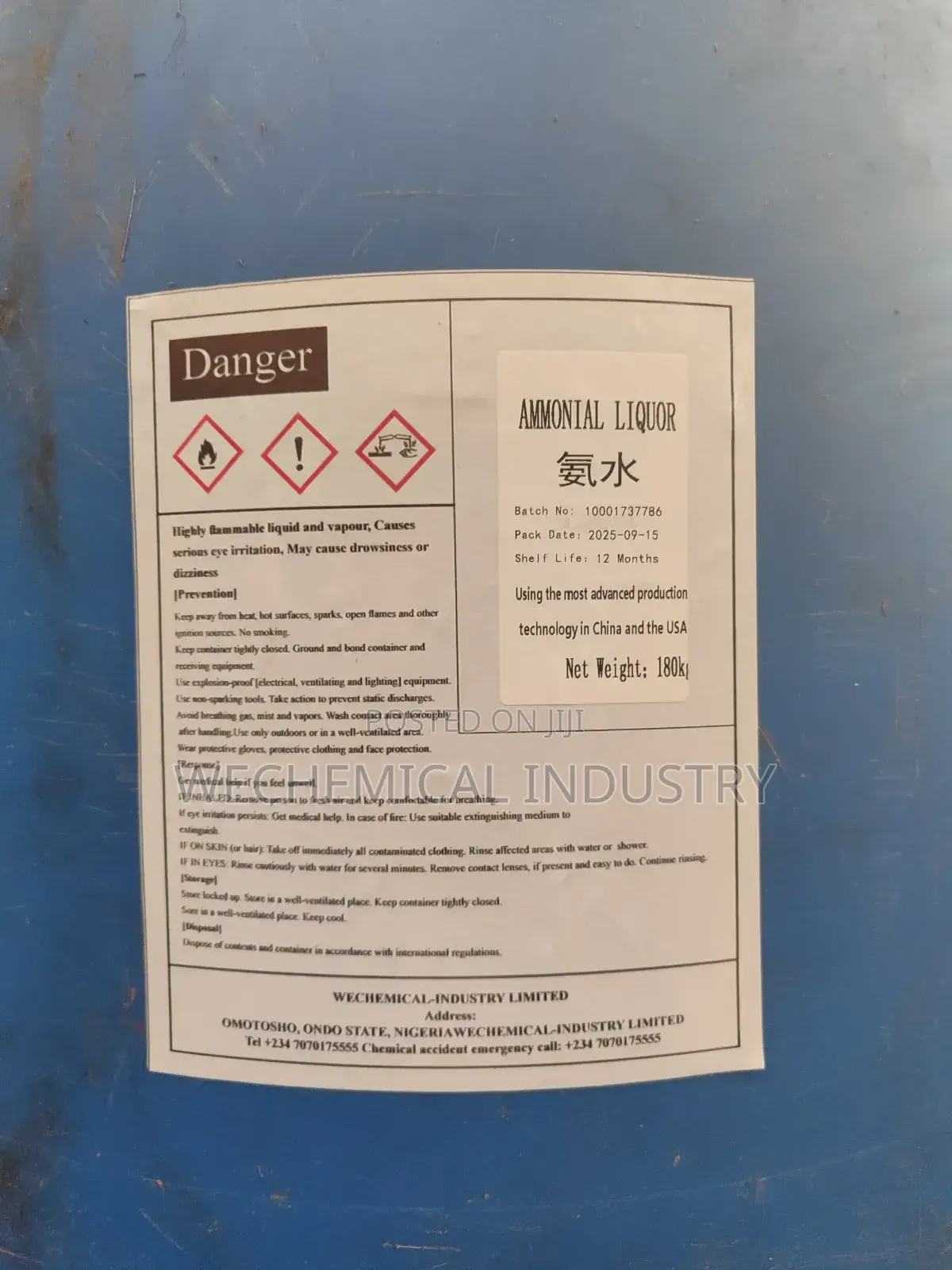 Ammonia Solution/ Liquor 25%)