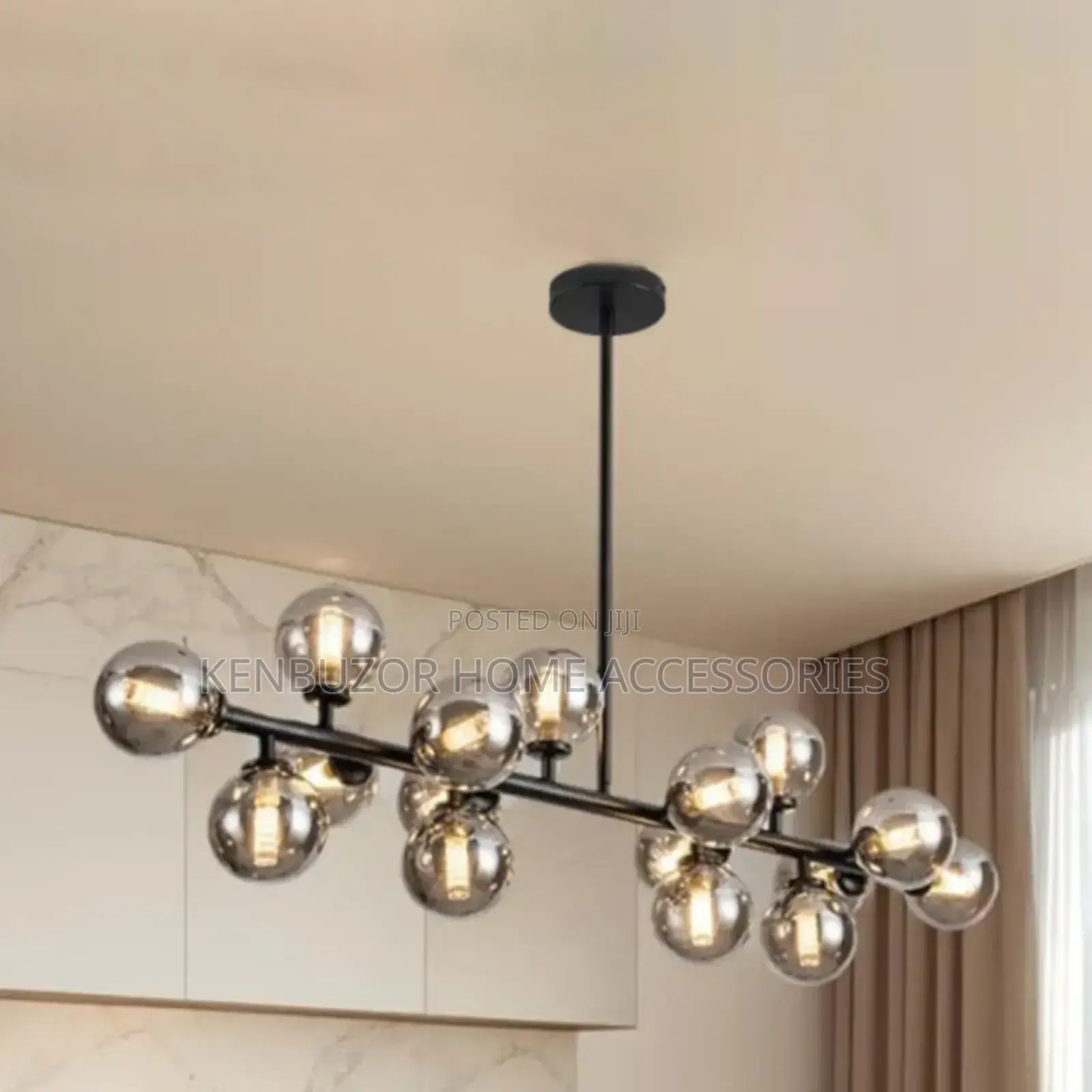 Metal Ball Glass Ceiling Chandelier