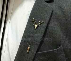 Retro Fashion Personality Deer Head Brooch Men's Suit Plug-In