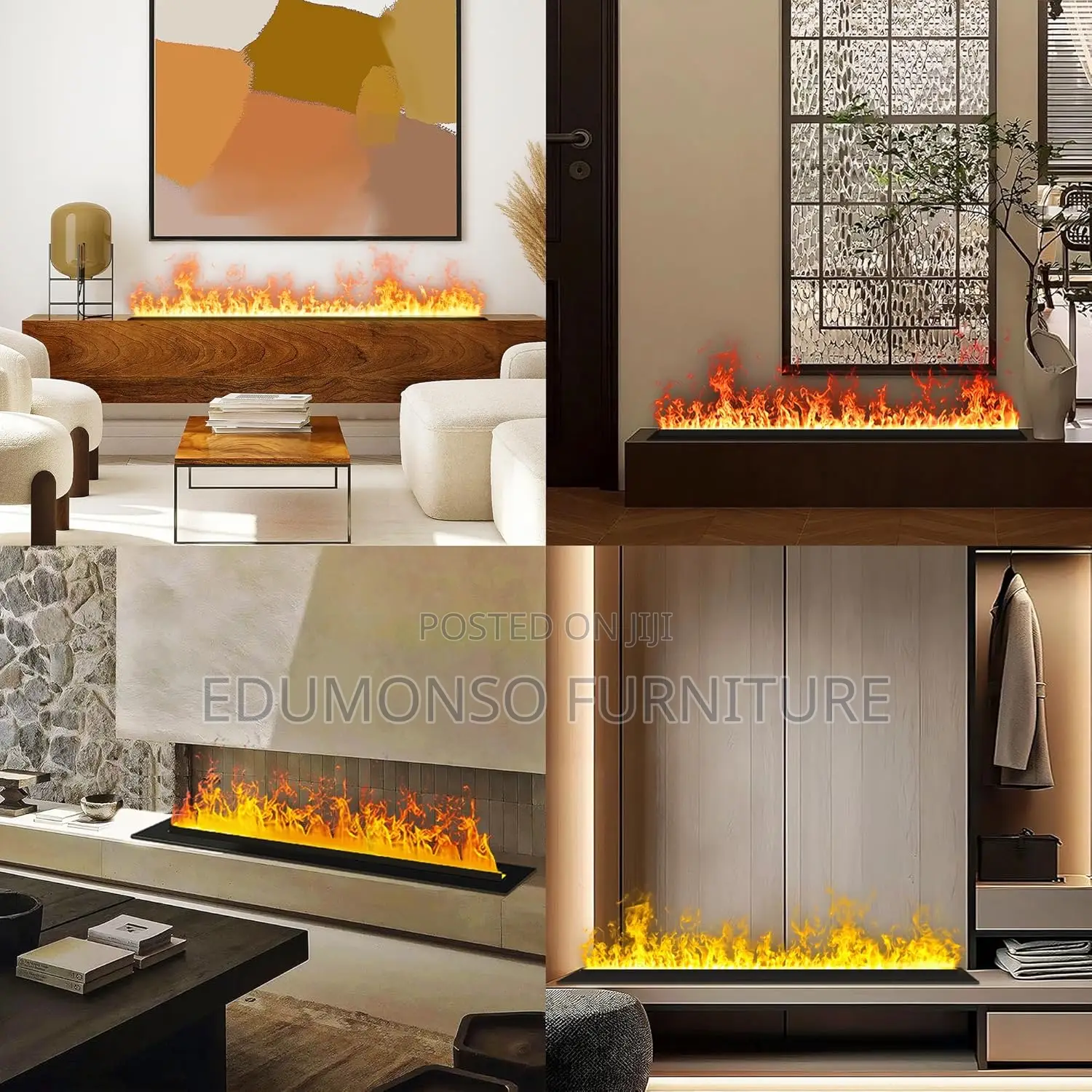 Fireplace Recessed Realistic Atomized Flame