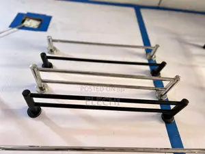 Double Towel Rail Black