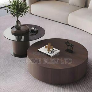 New Modern Wooden Center Table Glass Side Stool Table in Ikeja ...