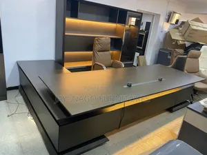 Executive Office Table With Lights and Book Shelves