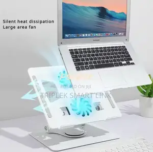 360° Rotating Metal Cooling Fan Laptop Stand Desktop Computer